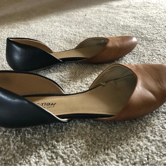 Black Tan Kenneth Cole Pointed Flats - Picture 5 of 5